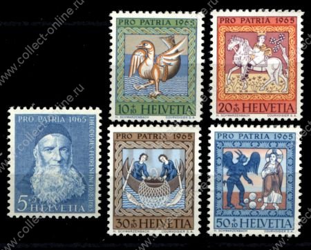 Швейцария 1965 г. • Mi# 815-818 • сюжеты из жизни святых • полн. серия • MNH OG VF