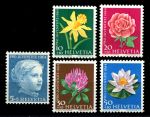 Швейцария 1964 г. • Mi# 803-807 • Редкие цветы • полн. серия • MNH OG VF