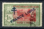 Французская Индия 1941-1943 гг. • Iv# 161 • 1 fr. • надпечатка "FRANCE LIBRE" • Used VF
