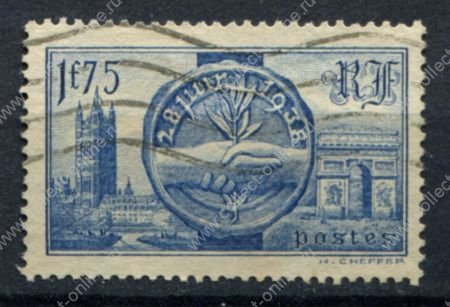 Франция 1938 г. • Mi# 431(Sc# 352) • 1.75 fr. • Визит короля Георга VI во Францию • Used F-VF
