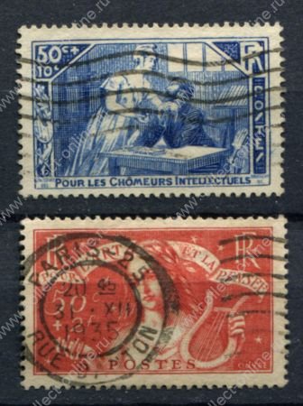 Франция 1935 г. • Mi# 303-304 • В помощь работникам умственного труда • полн. серия • Used F-VF ( кат. - €40 )