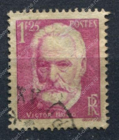 Франция 1935 г. • Mi# 300 • 1.25 fr. • Писатели, Виктор Гюго • Used F-VF 