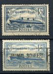 Франция 1935-1936 гг. • Mi# 297,316 • 1.50 fr.(2) • пароход "Нормандия" (синяя и голубая) • Used VF ( кат. - €20 )
