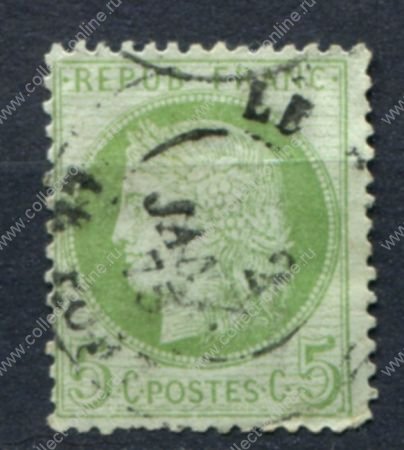 Франция 1870-1873 гг. • Sc# 53 • 5 c. • Церера • стандарт • Used F-VF ( кат.- $7 )