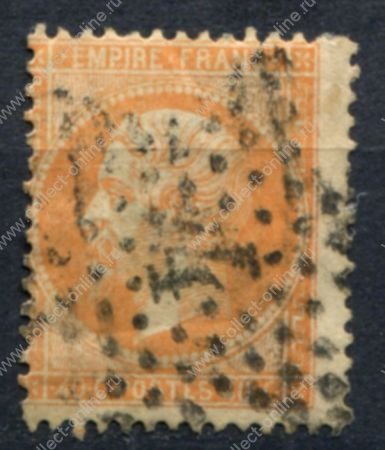 Франция 1863-1870 гг. • Sс# 35 • 40 c. • Император Наполеон III • стандарт • Used F-VF ( кат.- $10 )