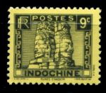Индокитай 1941 г. • Iv# 215 • 9 c. • статуи храма Ангкор-Ват • MNH OG VF