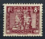 Индокитай 1931-1939 гг. • Iv# 160B • 8 c. • статуи храма Ангкор-Ват • MNH OG VF