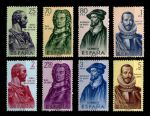 Испания 1961 г. • Mi# 1269-1276 • Исследователи и завоеватели Америки(конкистадоры) • полн. серия • MH OG VF ( кат.- $15 )