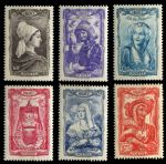 Франция 1943 г. • Mi# 606-611 • Женские традиционные костюмы XVIII века • полн. серия • MNH OG VF ( кат. - €12 )
