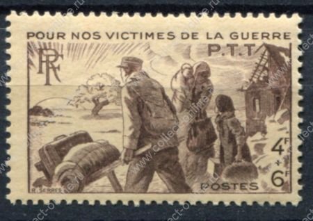 Франция 1945 г. • Iv# 737 • 4+6.fr. • пострадавшим от войны • MNH OG VF