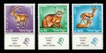 Израиль 1967 г. • Mi# 403-405 • Дикие животные • с купонами • полн. серия • MNH OG Люкс!