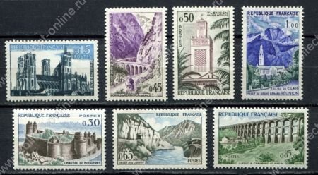 Франция 1960 г. • Mi# 1283-9 • 0.15 - 1 fr. • Виды и достопримечательности Франции • полн. серия • MNH OG VF