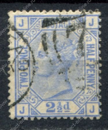 Великобритания 1880-1883 гг. • Gb# 157 pl. 23 • 2 ½ d. • Королева Виктория • стандарт • Used VF ( кат.- £ 35 )