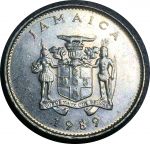 Ямайка 1989 г. • KM# 47 • 10 центов • герб Ямайки • регулярный выпуск • BU*