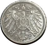Германия 1921 г. • KM# 26 • 10 пфеннигов • герб Империи • регулярный выпуск • AU