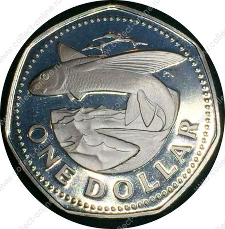 Барбадос 1973 г. • KM# 14.1 • 1 доллар • летающая рыба • регулярный выпуск • MS BU пруф!