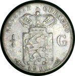 Кюрасао 1900 г. • KM# 35 • ¼ гульдена • королева Вильгельмина • регулярный выпуск • F+ ( кат.- $ 35 )