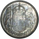 Канада 1953 г. • KM# 53 • 50 центов • Елизавета II • серебро • регулярный выпуск(первый год) • MS BU