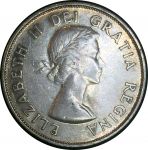 Канада 1953 г. • KM# 53 • 50 центов • Елизавета II • серебро • регулярный выпуск(первый год) • MS BU