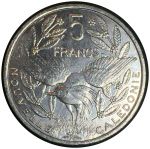 Новая Каледония 1994 г. • KM# 16 • 5 франков • птица Кагу • регулярный выпуск • MS BU