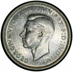 Австралия 1943 г. S • KM# 39 • 1 шиллинг • Георг VI • баран • серебро • регулярный выпуск • BU ( кат.- $15+ )