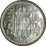 Канада 1952 г. • KM# 45 • 50 центов • Георг VI • серебро • регулярный выпуск • AU