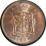 Ямайка 1971 г. • KM# 52 • 1 цент • выпуск ФАО • герб Ямайки • регулярный выпуск • первый год чеканки типа • MS BU