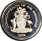 Багамы 1974 г. • KM# 60 • 5 центов • ананас • герб островов • регулярный выпуск • MS BU Люкс!! пруф