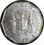 Ямайка 1975 г. • KM# 65 • 50 центов • Маркус Гарви • герб • регулярный выпуск(первый год) • BU-