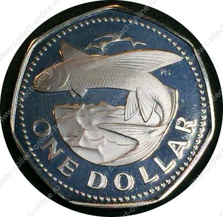 Барбадос 1973 г. • KM# 14.1 • 1 доллар • летающая рыба • регулярный выпуск • MS BU пруф!