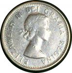 Канада 1964 г. • KM# 51 • 10 центов • Елизавета II • парусник • серебро • регулярный выпуск • XF-AU