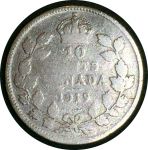 Канада 1919 г. • KM# 23 • 10 центов • Георг V • серебро • регулярный выпуск • VG