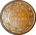 Канада 1914 г. • KM# 21 • 1 цент • Георг V • регулярный выпуск • XF+
