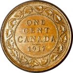 Канада 1917 г. • KM# 21 • 1 цент • Георг V • регулярный выпуск • AU