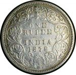 Британская Индия 1879 г. (Калькутта) • KM# 492 • 1 рупия • королева Виктория • серебро • регулярный выпуск • XF-