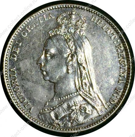 Великобритания 1887 г. KM# 761 • 1 шиллинг • Виктория • 50 лет правления • серебро • памятный выпуск • AU+*