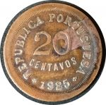 Португалия 1925 г. • KM# 574 • 20 сентаво • "юная Свобода" • регулярный выпуск • VF