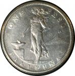 Филиппины 1907 г. S • KM# 172 • 1 песо • американский орел на щите • серебро • регулярный выпуск • AU ( кат. - $100 )