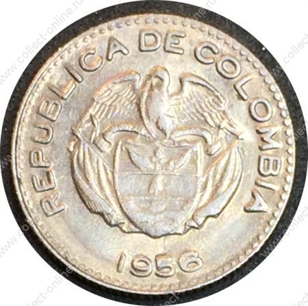 Колумбия 1956 г. • KM# 212.2 • 10 сентаво • Каларка • регулярный выпуск • MS BU