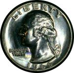 США 1966 г. • KM# 164a • квотер (25 центов) • Джордж Вашингтон • регулярный выпуск • MS BU Люкс!! пруфлайк
