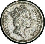 Великобритания 1993 г. • KM# 964 • 1 фунт • герб Великобритании • регулярный выпуск(год-тип) • F