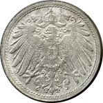 Германия 1921 г. • KM# 26 • 10 пфеннигов • герб Империи • регулярный выпуск • MS BU