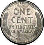 США 1943 г. • KM# 132a • 1 цент • "военный" • Авраам Линкольн • регулярный выпуск • BU