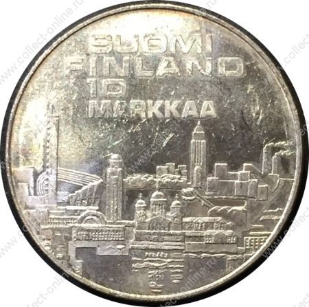 Финляндия 1971 г. S-H • KM# 52 • 10 марок • Чемпионат Европы по легкой атлетике • серебро • памятный выпуск • BU