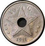 Бельгийское Конго 1911 г. • KM# 18 • 10 сантимов • регулярный выпуск • AU+ ( кат. - $20+ )