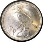 Индонезия 1971 г. • KM# 34 • 25 рупий • венценосный голубь • регулярный выпуск • MS BU