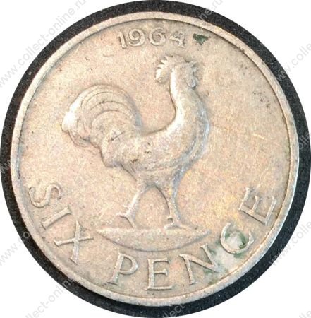 Малави 1967 г. • KM# 1 • 6 пенсов • петух • регулярный выпуск • VF