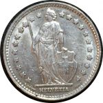 Швейцария 1952 г. B (Берн) • KM# 24 • 1 франк • серебро • регулярный выпуск • BU