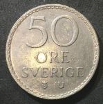 Швеция 1973 г. • KM# 837 • 50 эре • Королевская монограмма • регулярный выпуск • AU