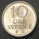 Швеция 1969 г. • KM# 835 • 10 эре • Королевская монограмма • регулярный выпуск • MS BU